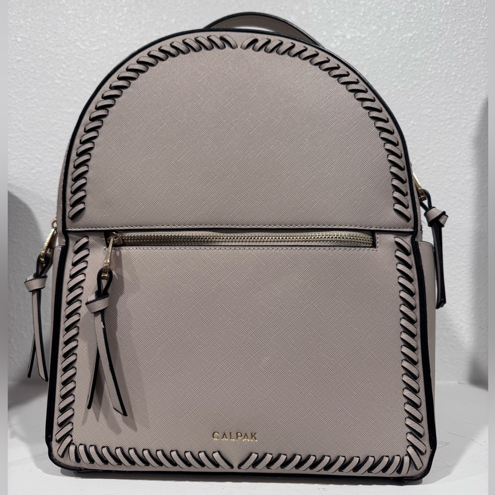 Calpak Kaya Round Faux Leather Backpack Beige LIKE NEW